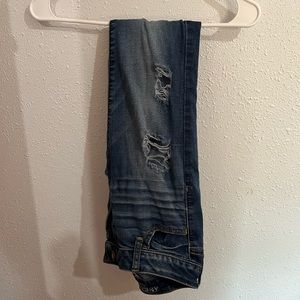 american eagle 0 ripped skinny jeans